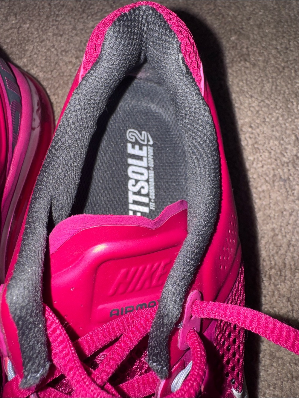 Nike Women's Magenta Mesh Air Max Sneakers with White Swoosh - Picture 4 of 10